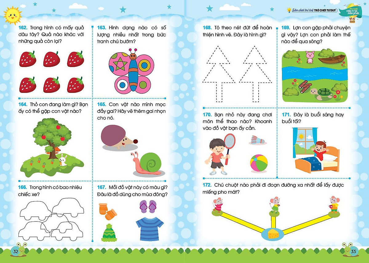 sân chơi trí tuệ - trò chơi tư duy - rèn luyện não trái não phải (dành cho trẻ 3-4 tuổi) (tái bản 2023) - Ảnh 4