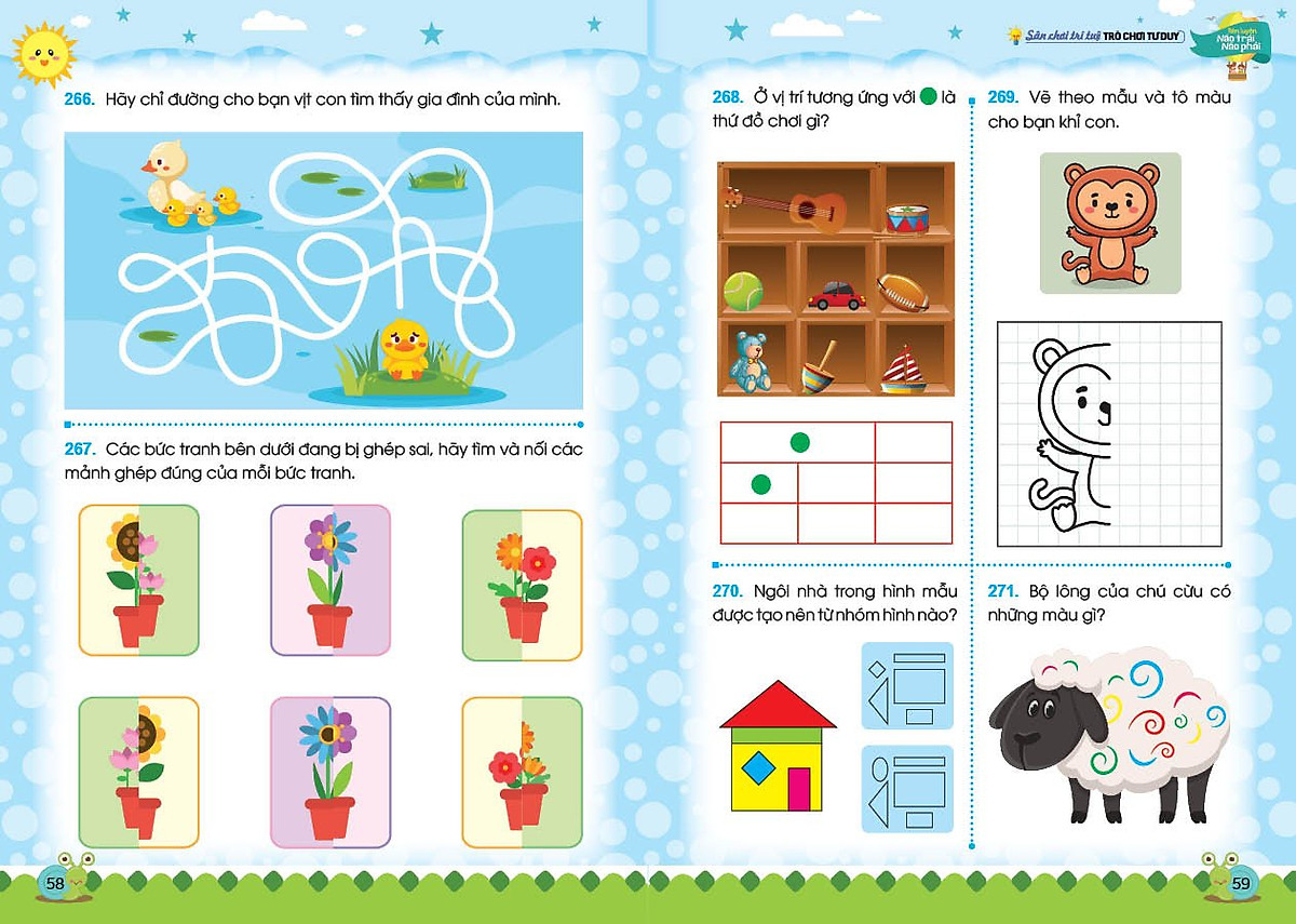 sân chơi trí tuệ - trò chơi tư duy - rèn luyện não trái não phải (dành cho trẻ 3-4 tuổi) (tái bản 2023) - Ảnh 5