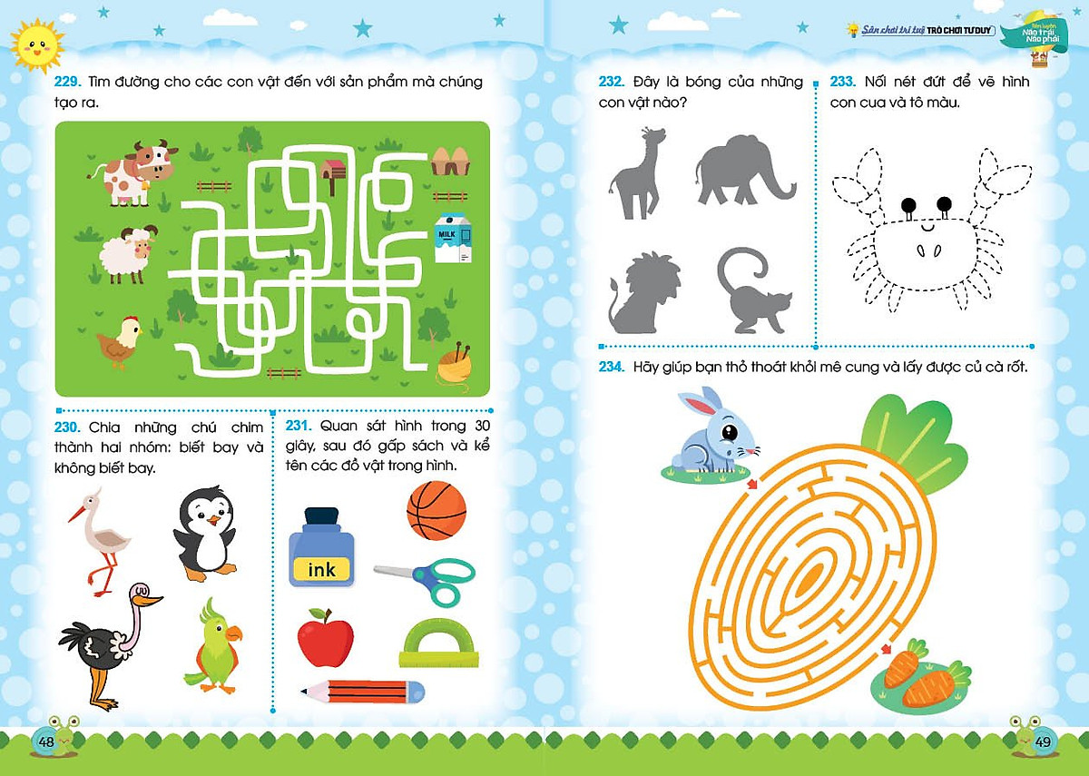 sân chơi trí tuệ - trò chơi tư duy - rèn luyện não trái não phải (dành cho trẻ 3-4 tuổi) (tái bản 2023) - Ảnh 6
