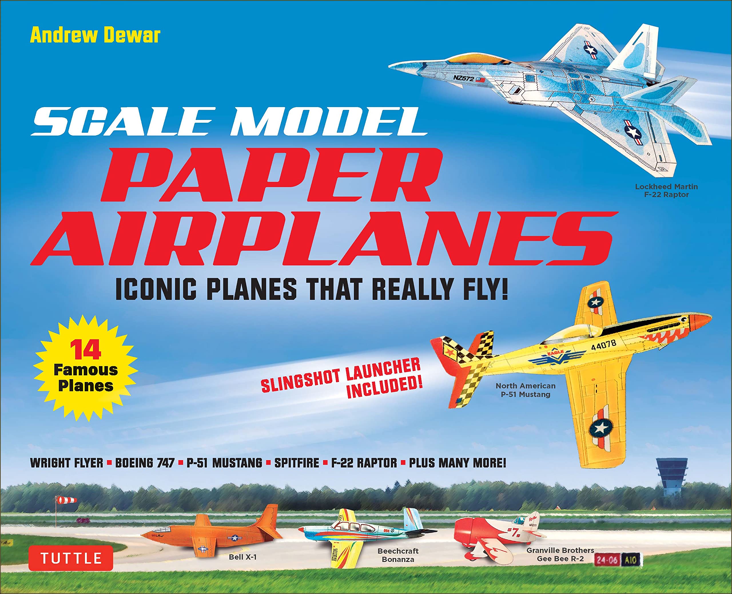 scale model paper airplanes kit: iconic planes that really fly! slingshot launcher included! - just pop-out and assemble (14 famous pop-out airplanes) - Ảnh 3