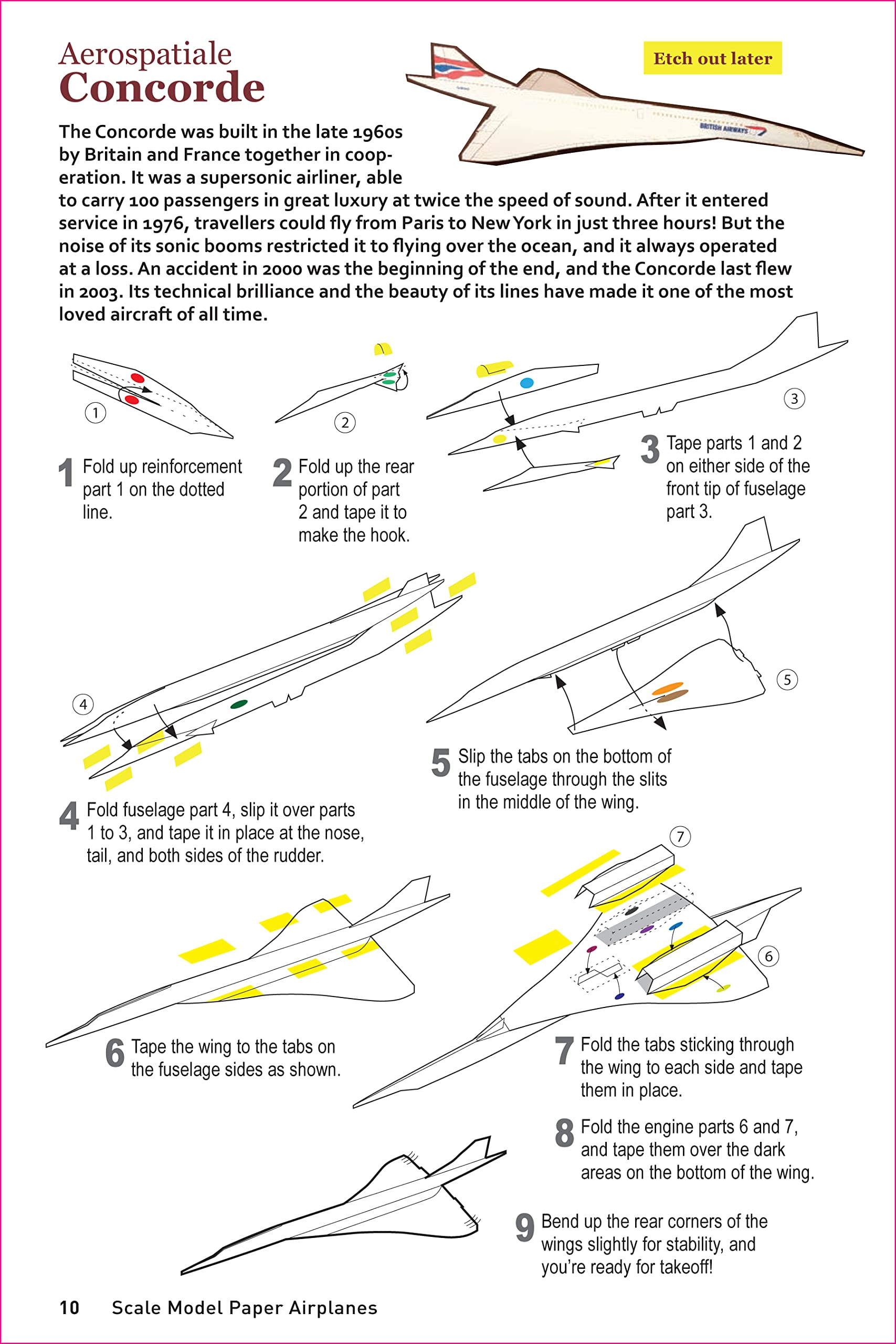 scale model paper airplanes kit: iconic planes that really fly! slingshot launcher included! - just pop-out and assemble (14 famous pop-out airplanes) - Ảnh 7