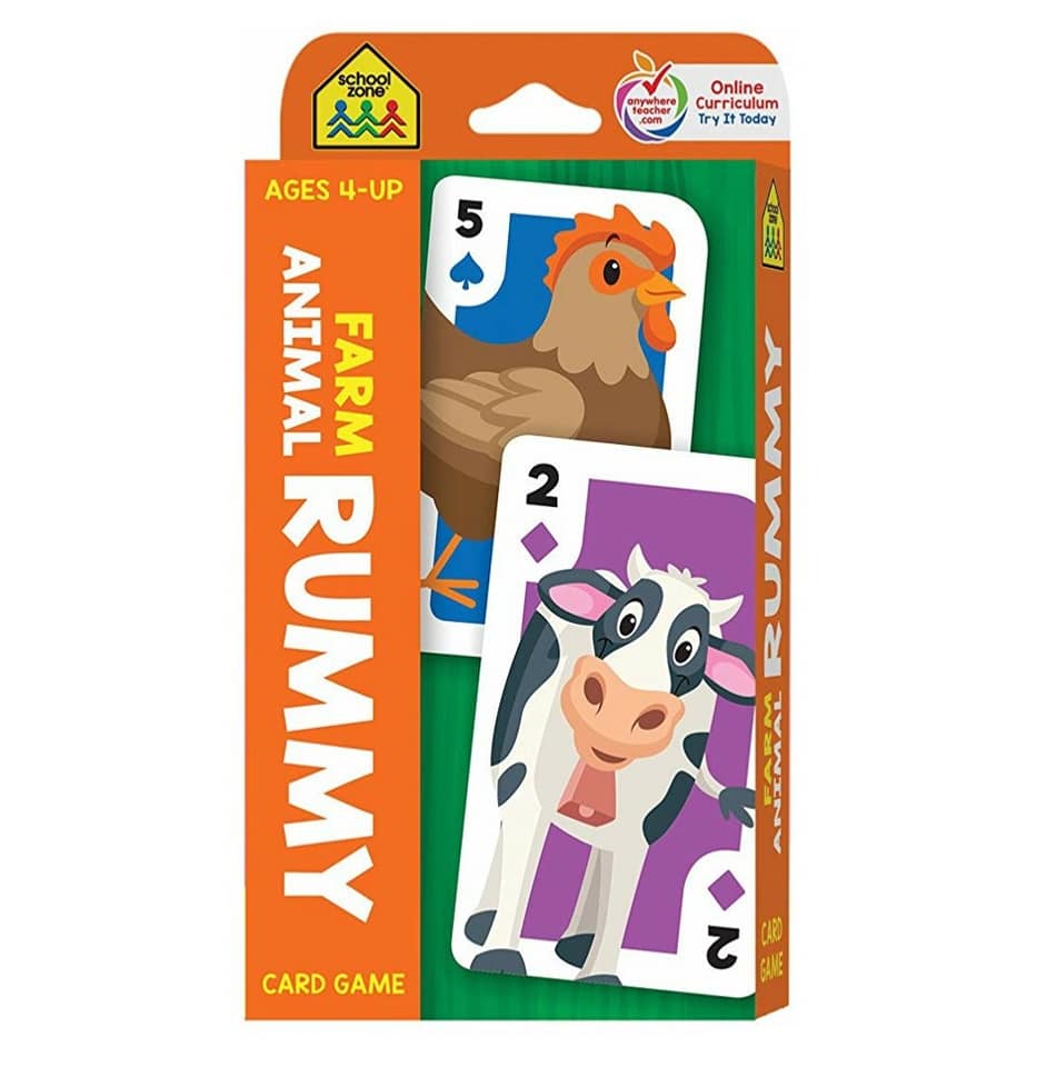 school zone farm animal rummy flash card game - Ảnh 2