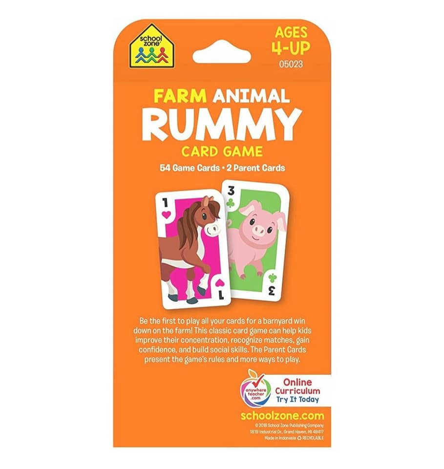 school zone farm animal rummy flash card game - Ảnh 3