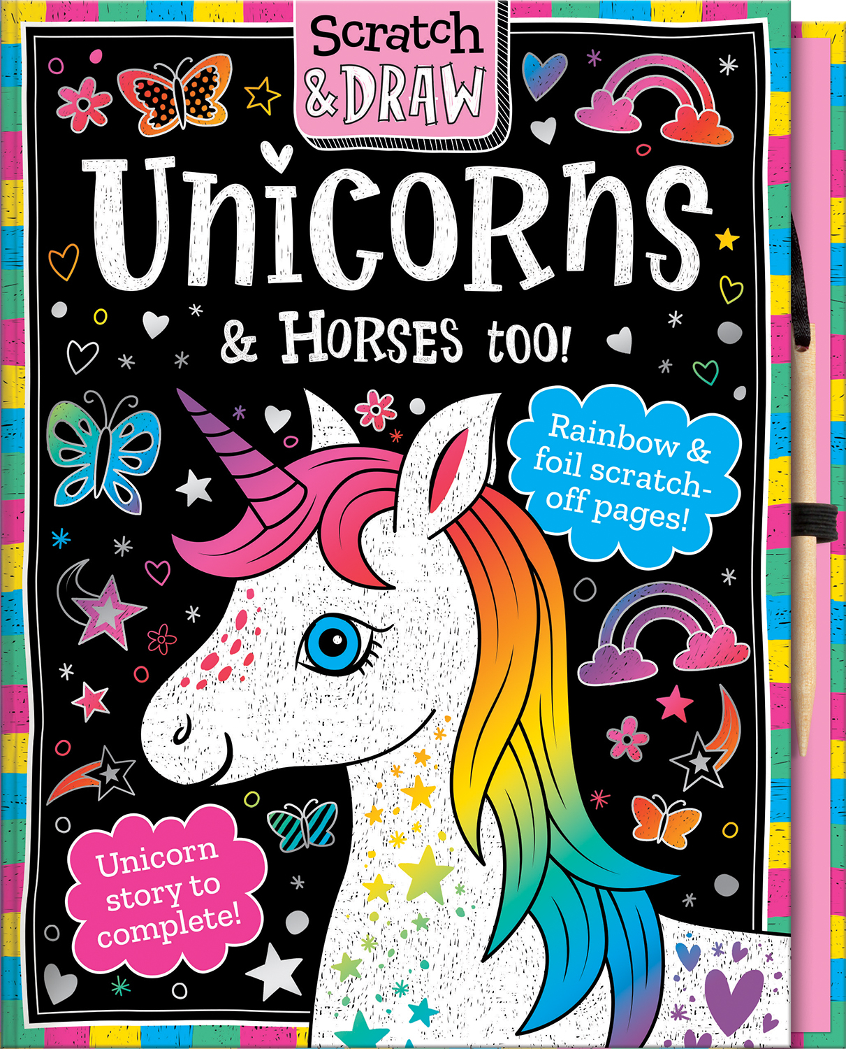 scratch and draw unicorns & horses too! - scratch art activity book - Ảnh 4