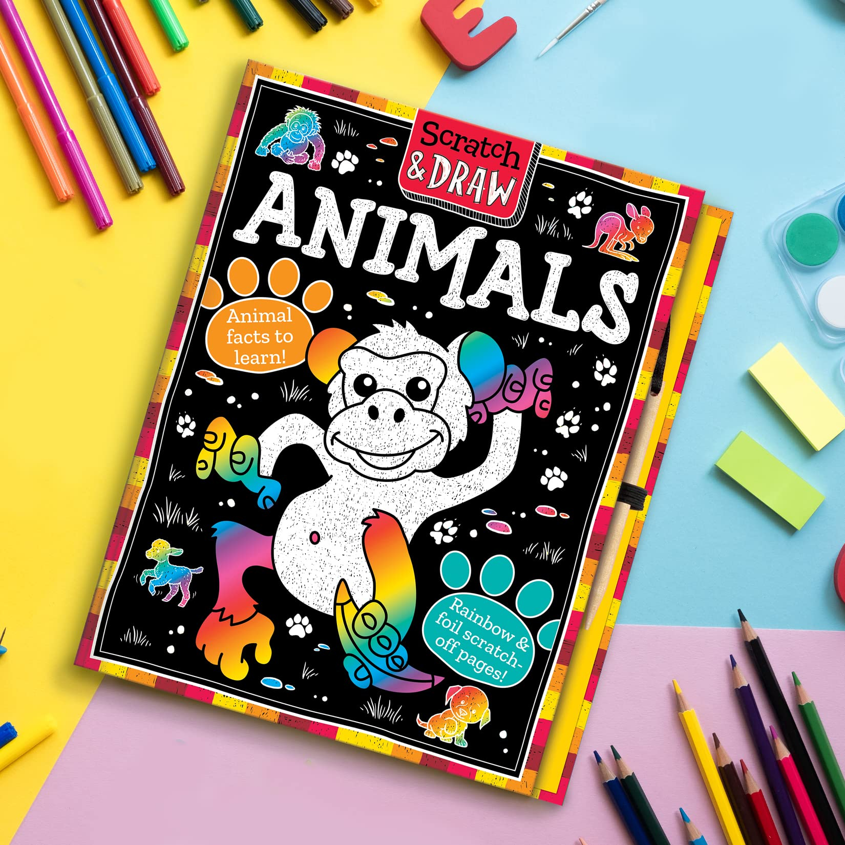 scratch & draw animals - scratch art activity book - Ảnh 4
