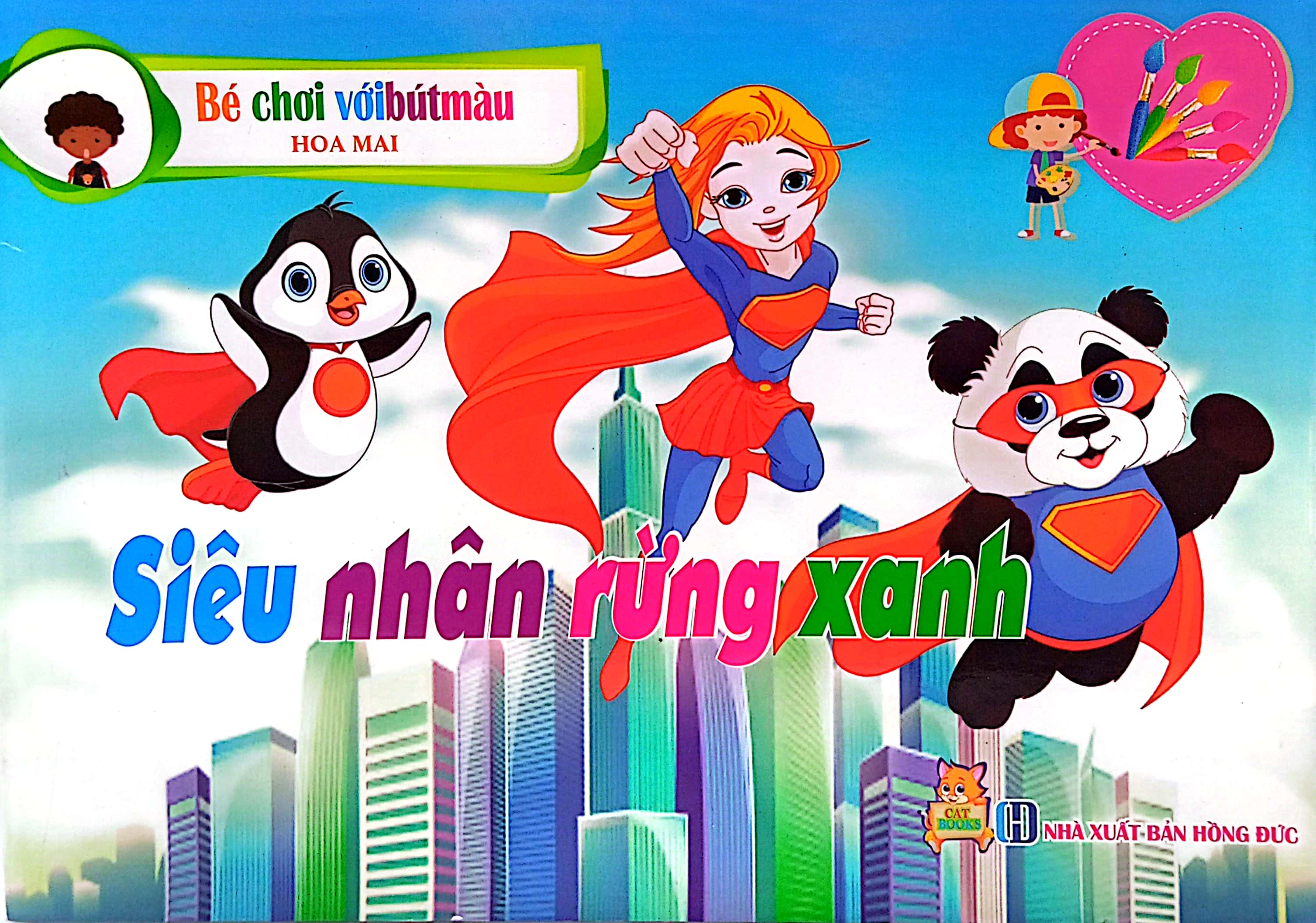 siêu nhân rừng xanh - bé chơi với bút màu - Ảnh 2