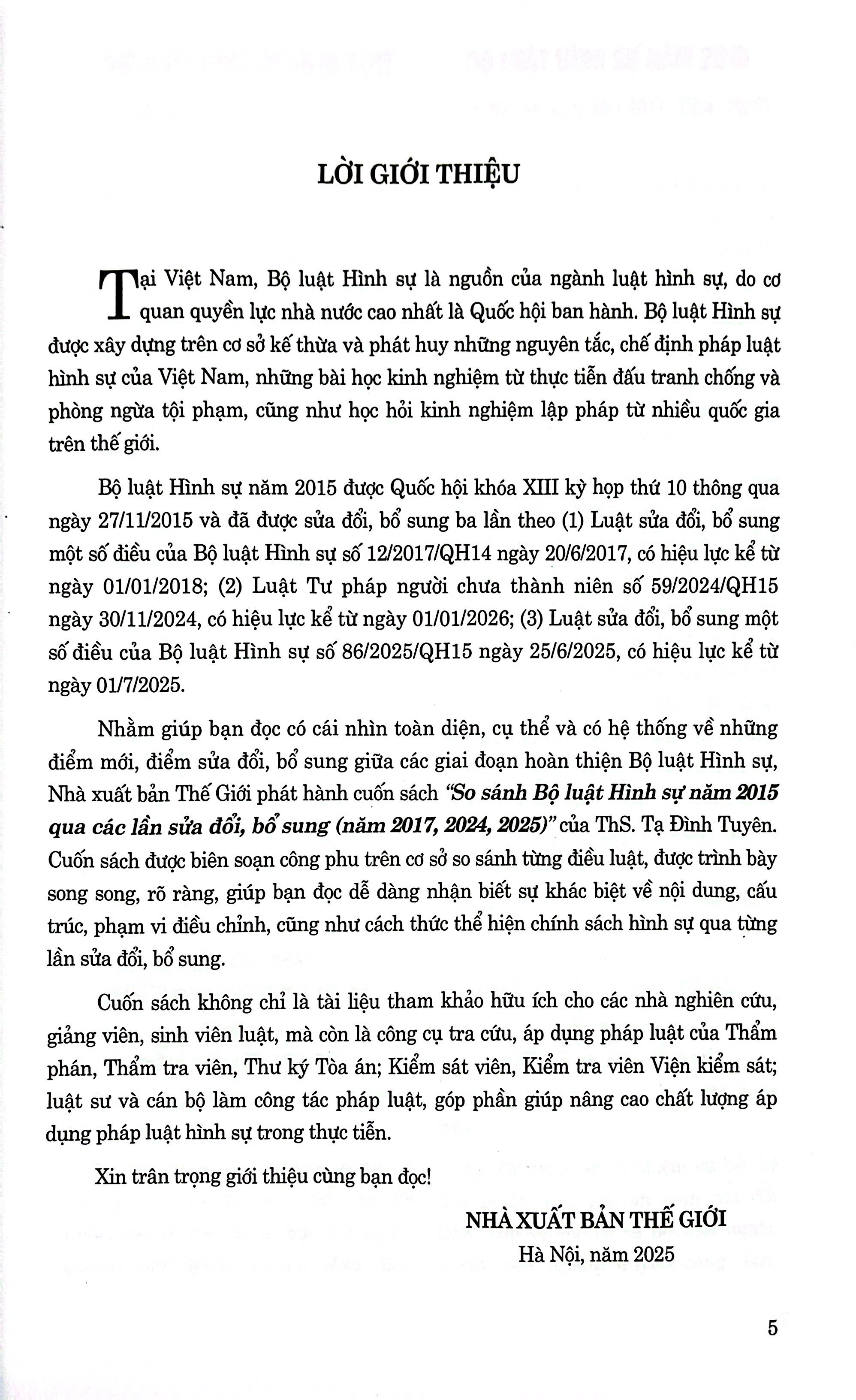 So Sánh Bộ Luật Hình Sự Năm 2015 Qua Các Lần Sửa Đổi, Bổ Sung (Năm 2017, 2024, 2025) - Ảnh 3