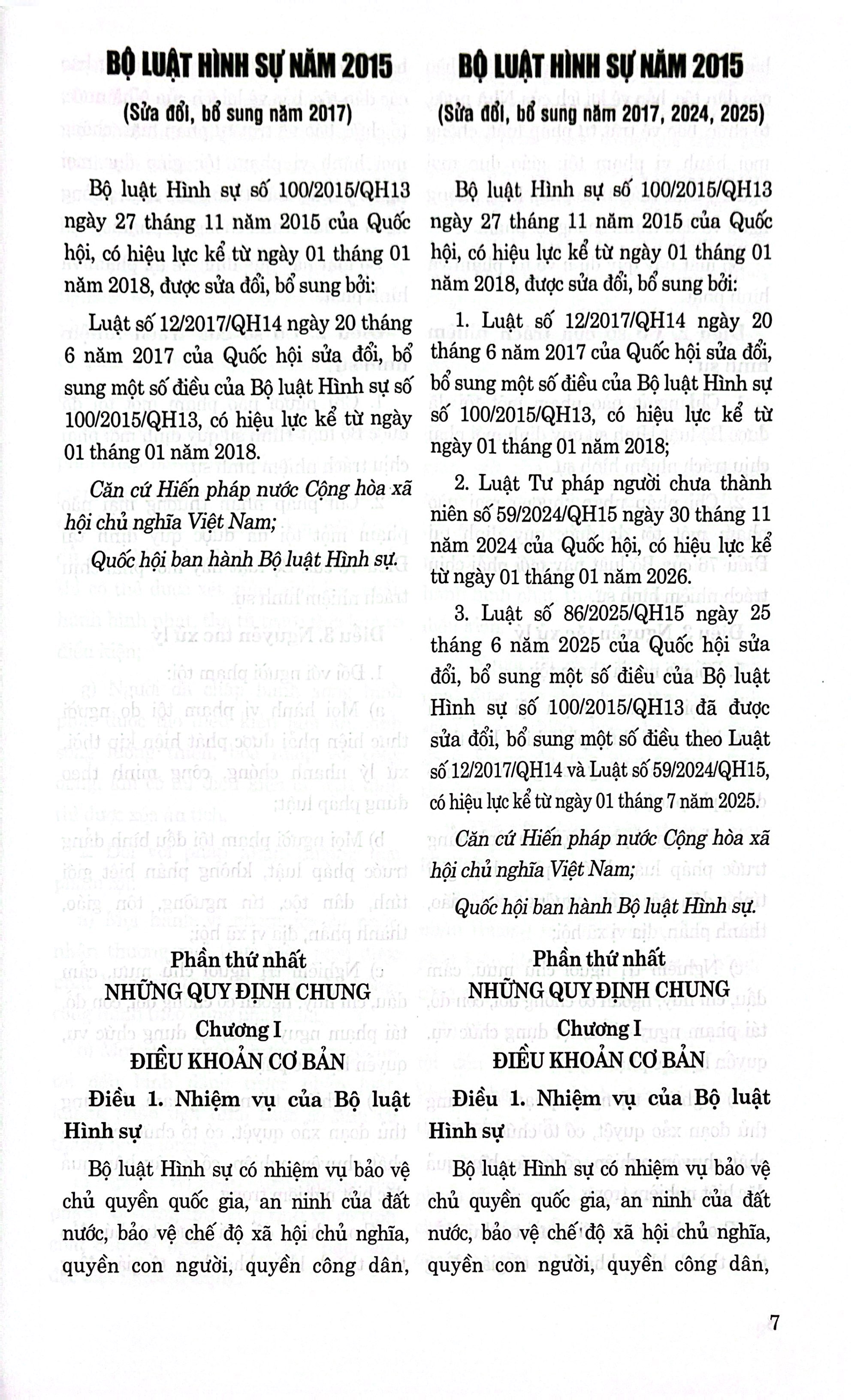 So Sánh Bộ Luật Hình Sự Năm 2015 Qua Các Lần Sửa Đổi, Bổ Sung (Năm 2017, 2024, 2025) - Ảnh 4