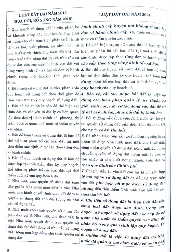so sánh luật đất đai năm 2024 với luật đất đai năm 2013 (sửa đổi, bổ sung năm 2018) - Ảnh 6