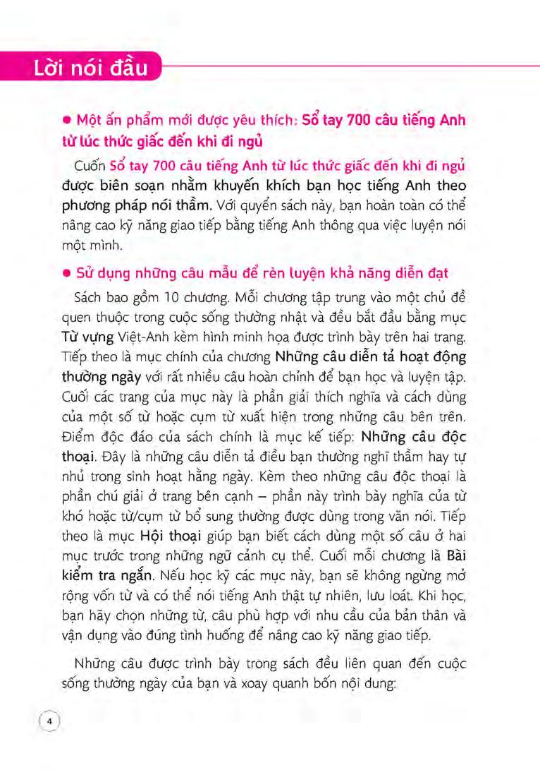 sổ tay 700 câu tiếng anh từ lúc thức giấc đến khi đi ngủ - Ảnh 2