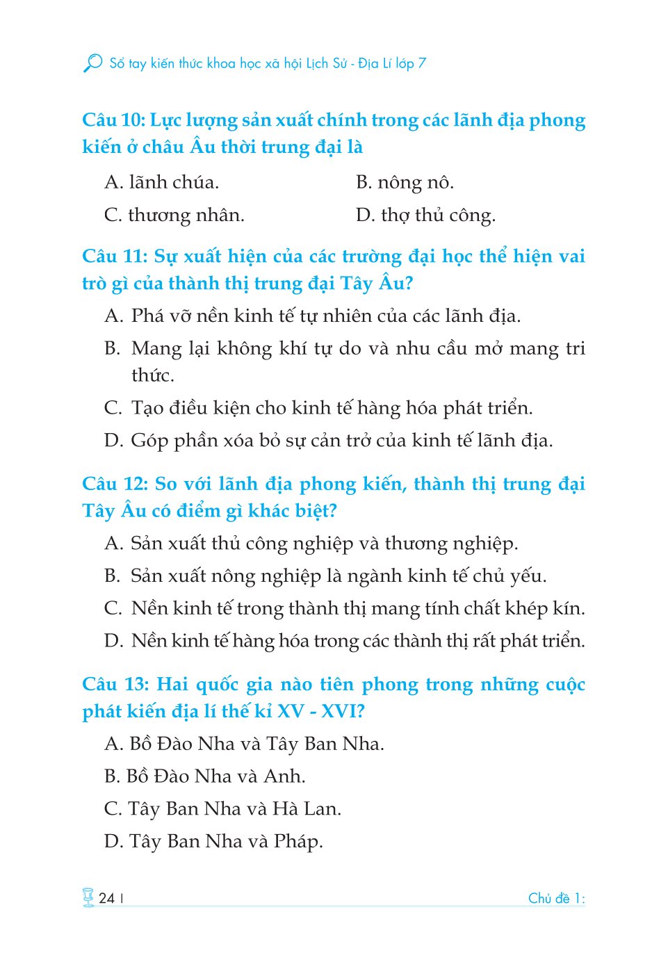 Sổ Tay Kiến Thức Khoa Học Xã Hội Lịch Sử-Địa Lí Lớp 7 - Ảnh 15
