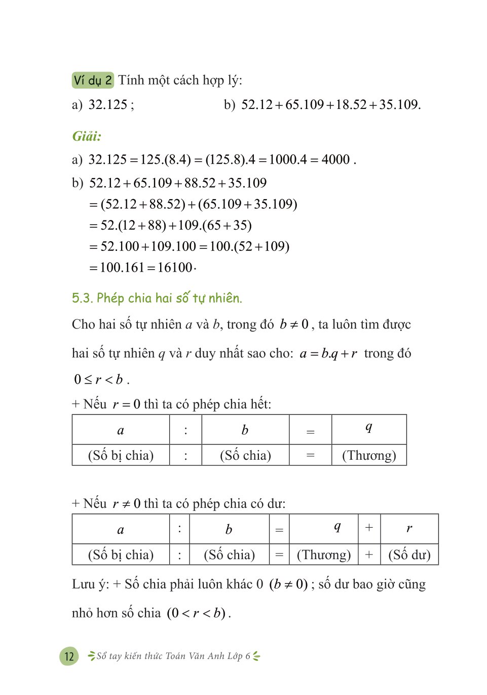 sổ tay kiến thức toán văn anh lớp 6 - Ảnh 13
