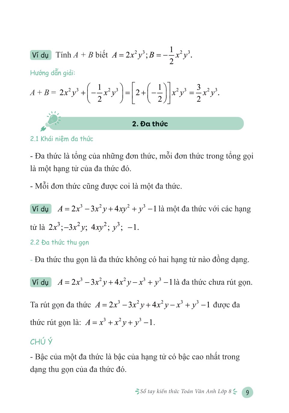 sổ tay kiến thức toán văn anh lớp 8 - Ảnh 10