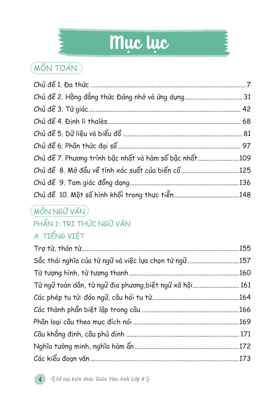 sổ tay kiến thức toán văn anh lớp 8 - Ảnh 5