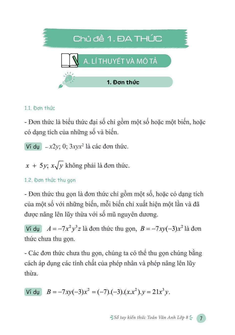 sổ tay kiến thức toán văn anh lớp 8 - Ảnh 8