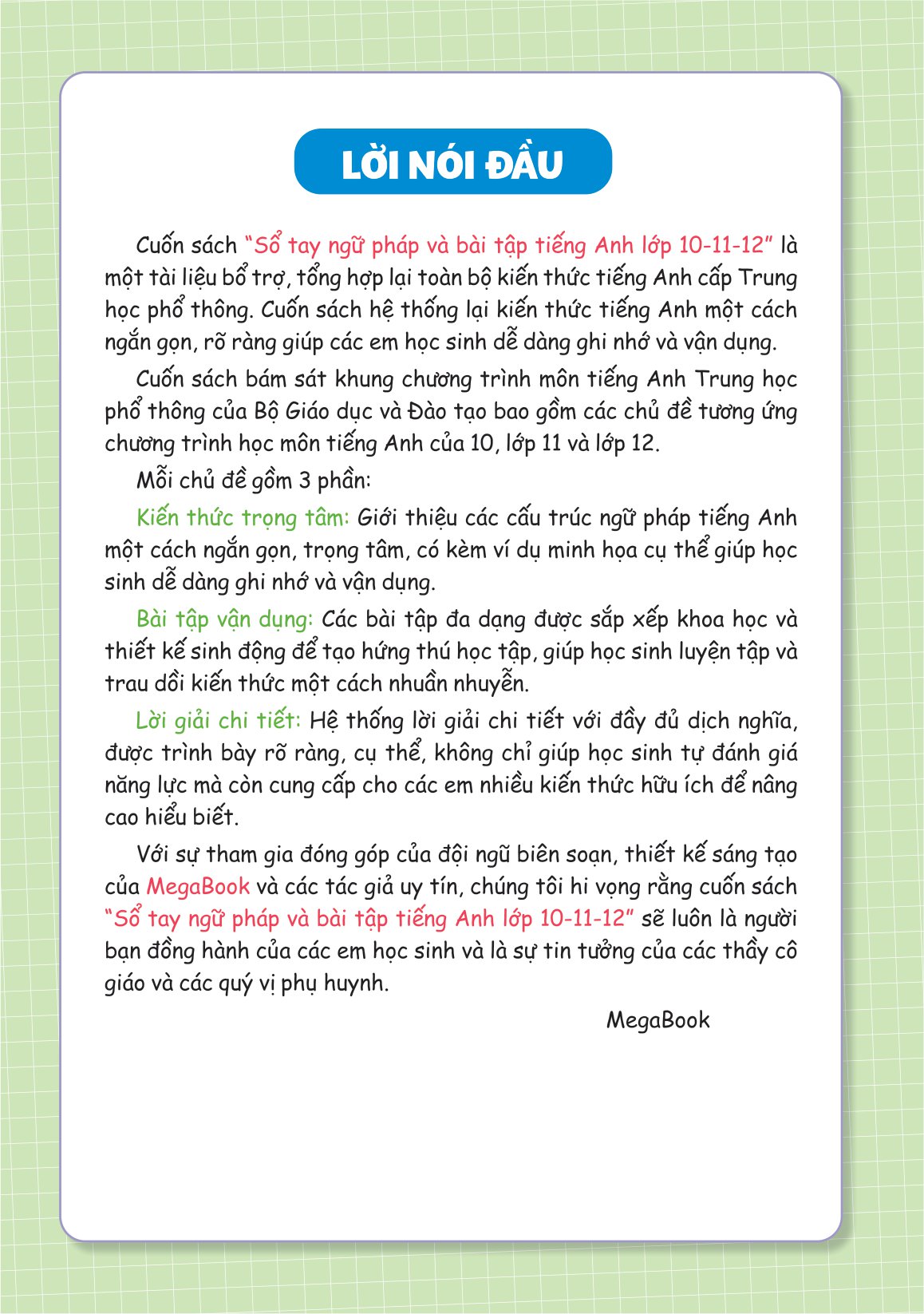 sổ tay ngữ pháp và bài tập tiếng anh lớp 10-11-12 - Ảnh 5