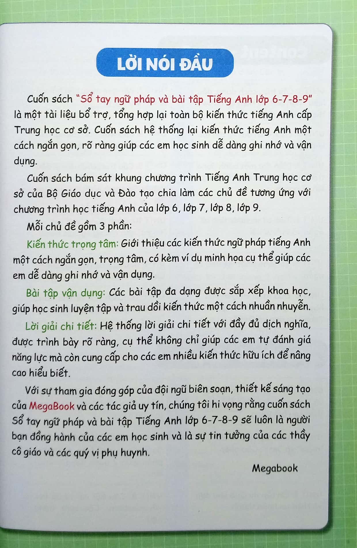 sổ tay ngữ pháp và bài tập tiếng anh lớp 6-7-8-9 - Ảnh 3