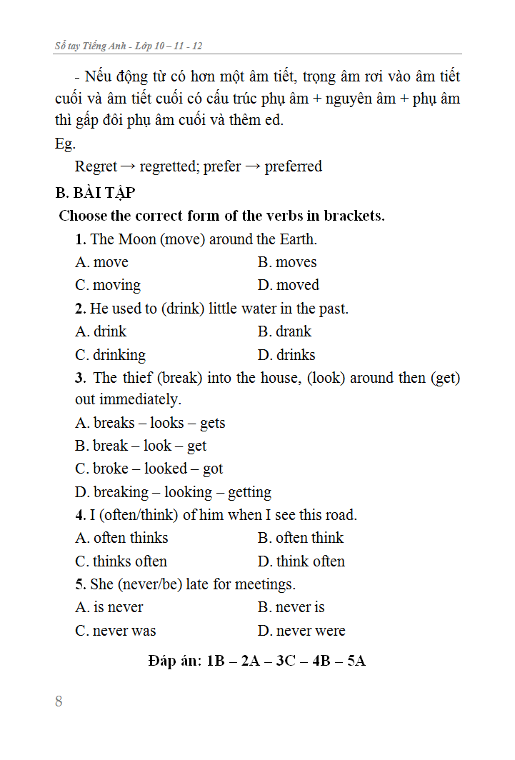 sổ tay tiếng anh trung học phổ thông (lớp 10 - 11 - 12) - Ảnh 14