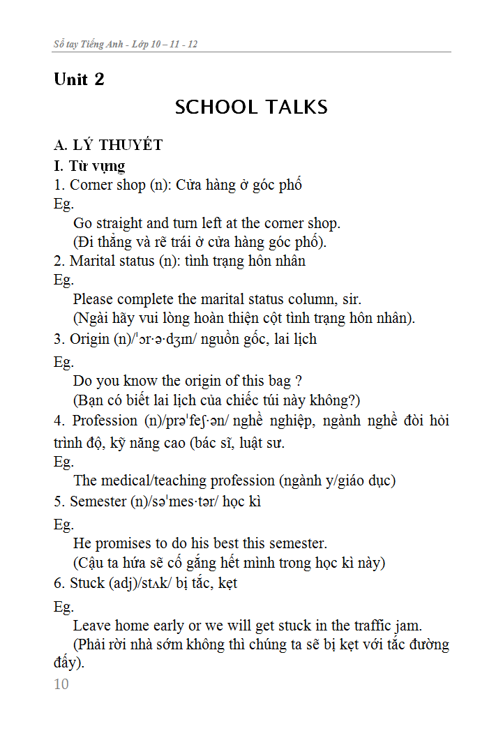 sổ tay tiếng anh trung học phổ thông (lớp 10 - 11 - 12) - Ảnh 17