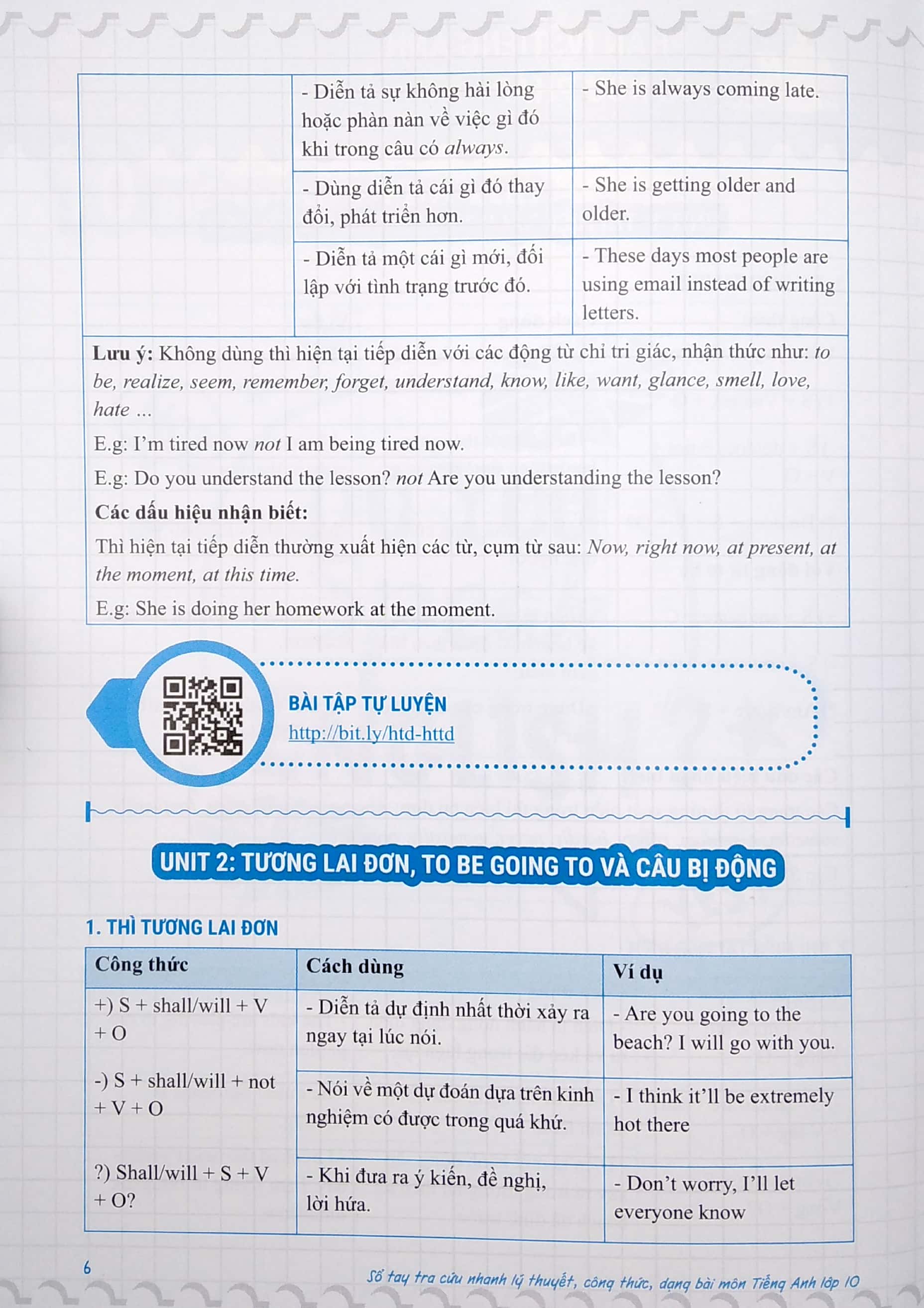 sổ tay tra cứu nhanh ngữ pháp từ vựng dạng bài môn tiếng anh lớp 10 - Ảnh 6