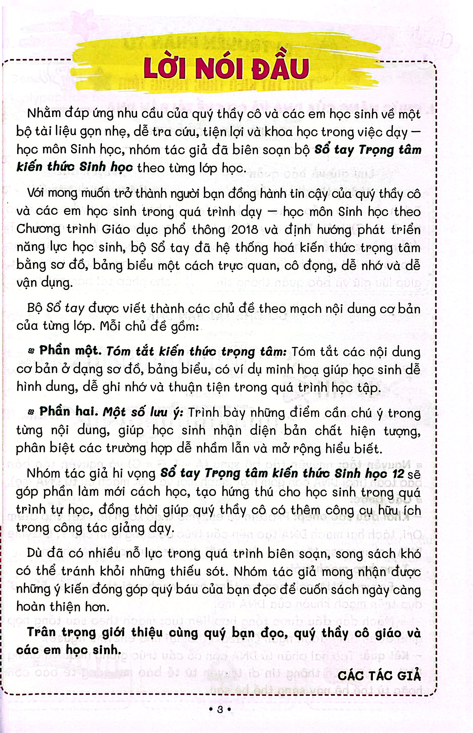 Sổ Tay Trọng Tâm Kiến Thức Sinh Học 12 - Ảnh 4