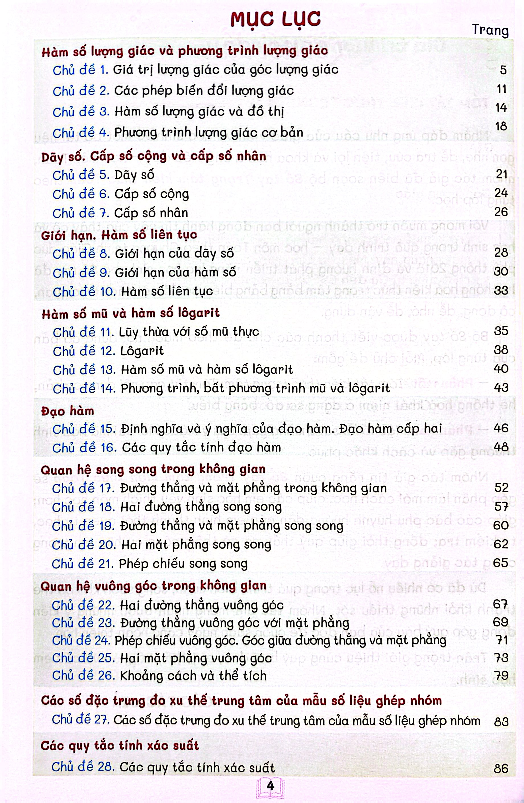 Sổ Tay Trọng Tâm Kiến Thức Toán 11 - Ảnh 4