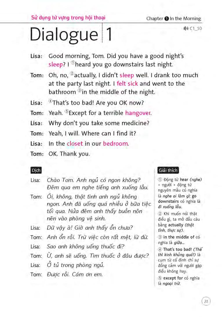 sổ tay từ vựng tiếng anh - từ lúc thức giấc đến khi đi ngủ (bao gồm sách và 1 đĩa mp3) - Ảnh 23