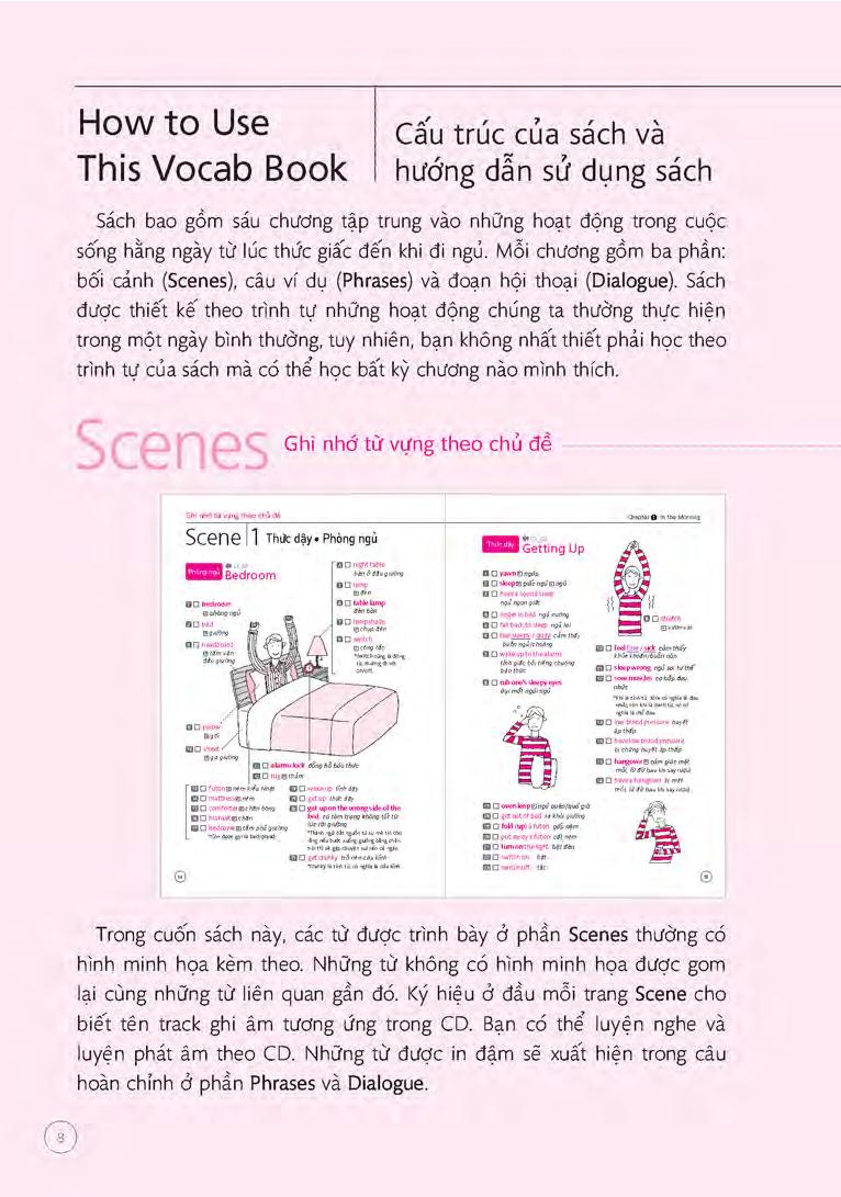 sổ tay từ vựng tiếng anh - từ lúc thức giấc đến khi đi ngủ (bao gồm sách và 1 đĩa mp3) - Ảnh 8