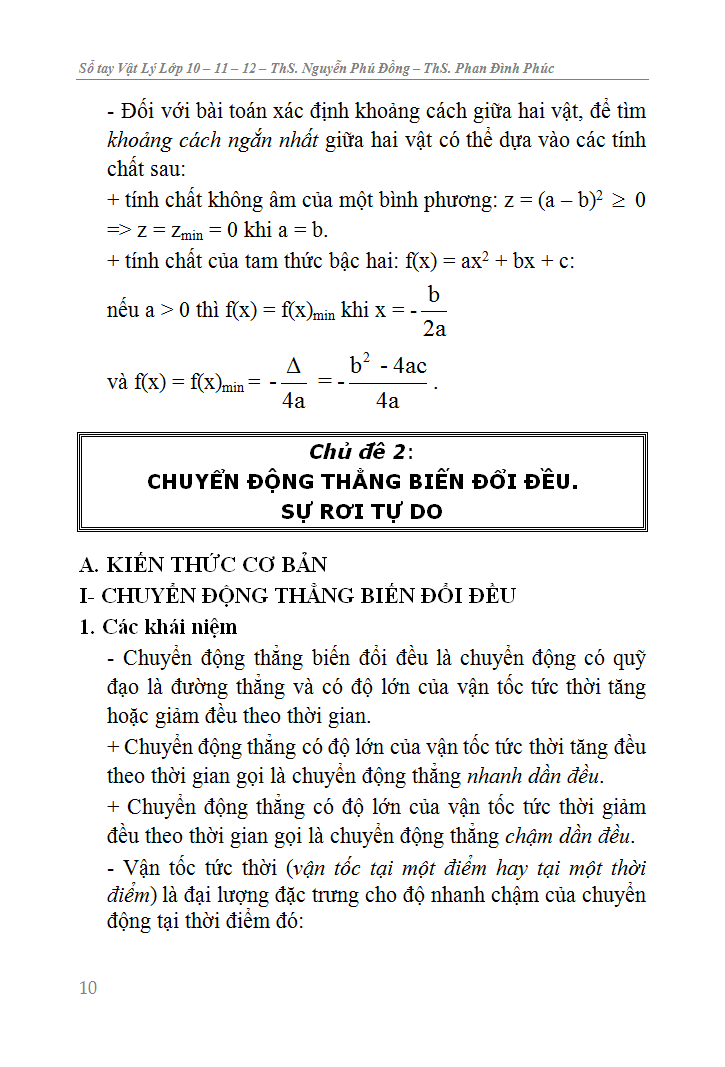 sổ tay vật lý trung học phổ thông (lớp 10-11-12) - Ảnh 11
