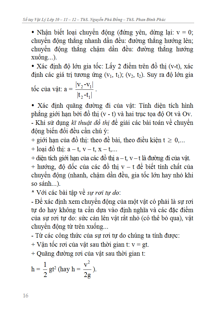 sổ tay vật lý trung học phổ thông (lớp 10-11-12) - Ảnh 17