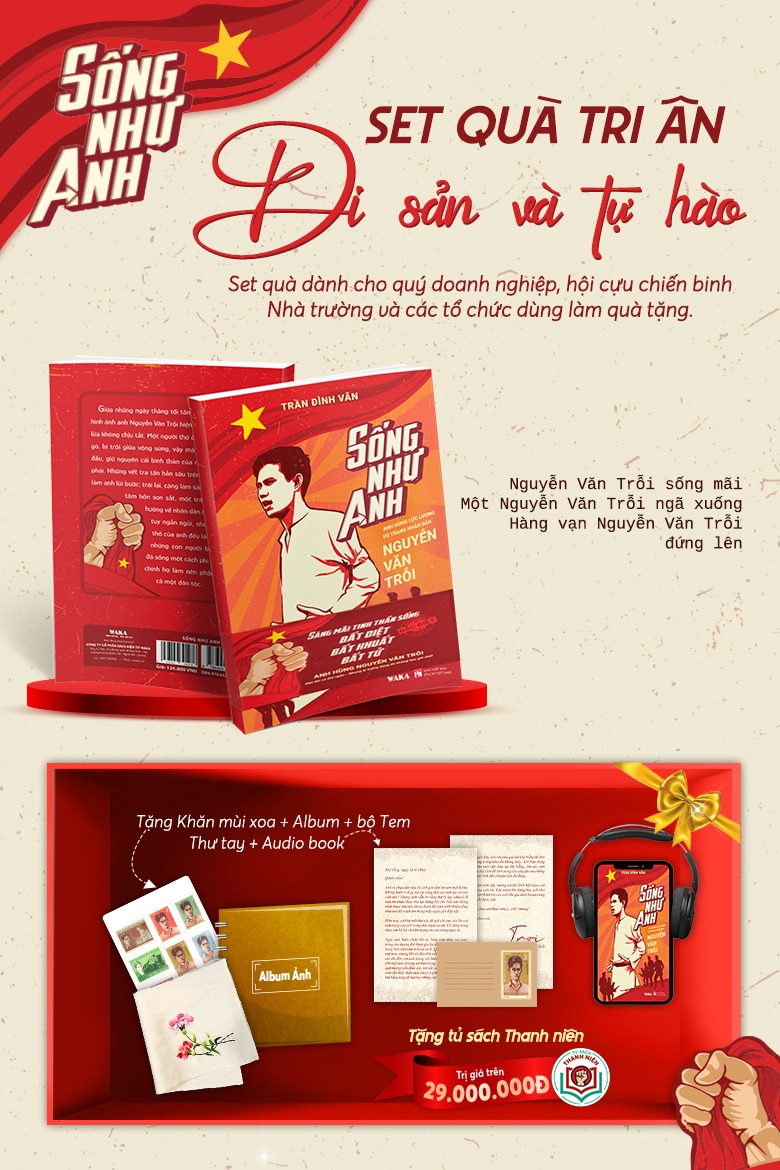 Song Nhu Anh - Anh Hung Luc Luong Vu Trang Nhan Dan Nguyen Van Troi - Ban Dac Biet - Tang Kem Dai Sach + Bookmark + Bo Tem + Sach Audio + Album Anh + Thu Tay + Khan Mui Xoa - Ảnh 2