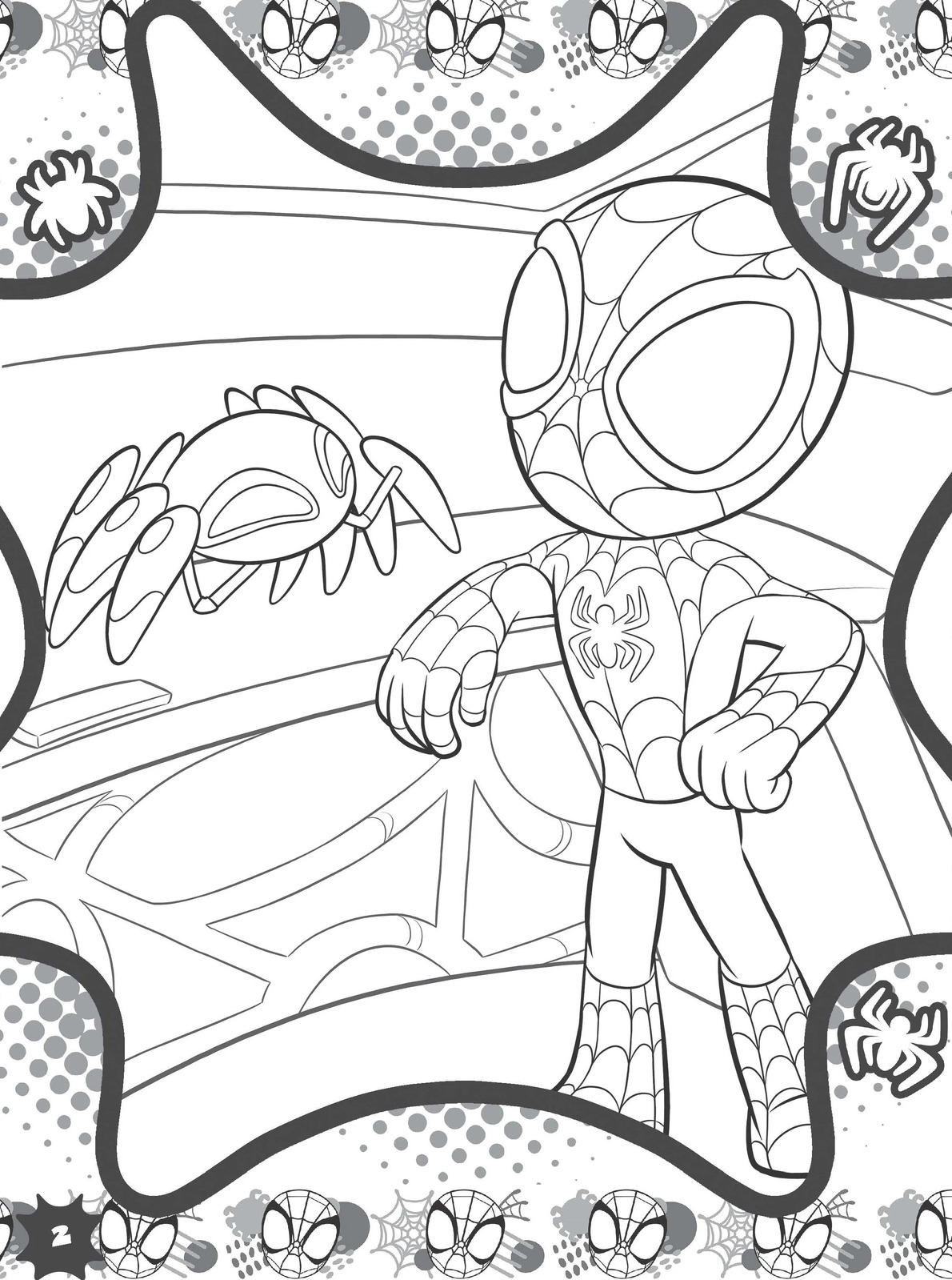 spidey and his amazing friends - let's swing, spidey team! colouring book - Ảnh 4
