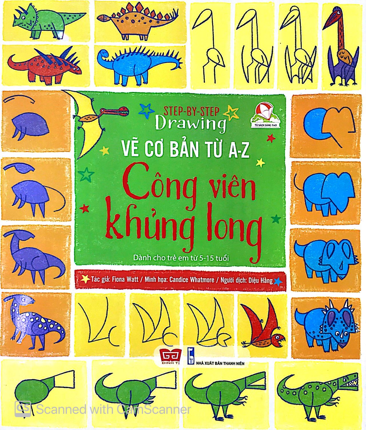 step by step drawing - vẽ cơ bản từ a-z - công viên khủng long - Ảnh 2