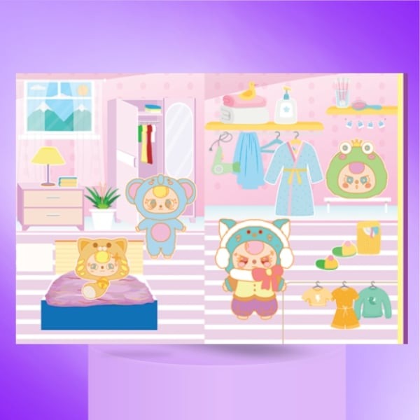 sticker chơi sáng tạo học thông minh - trò chơi đồ hàng baby three - ngày cuối tuần - Ảnh 3