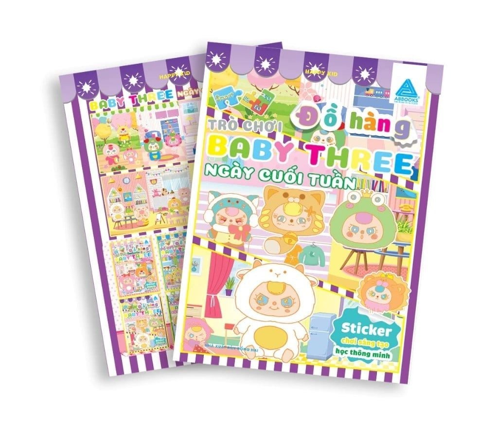 sticker chơi sáng tạo học thông minh - trò chơi đồ hàng baby three - ngày cuối tuần - Ảnh 4