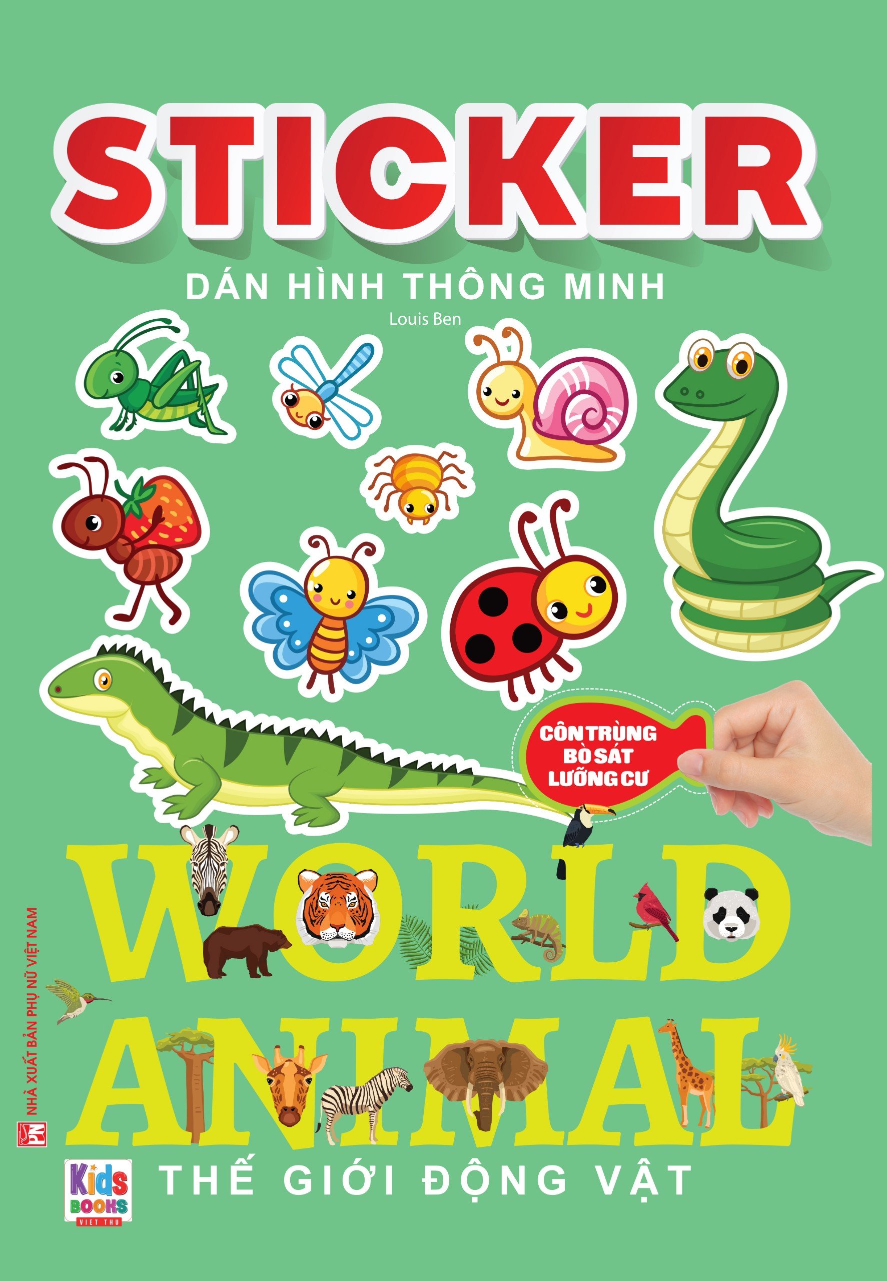 sticker dán hình thông minh - thế giới động vật - côn trùng, bò sát, lưỡng cư - Ảnh 2