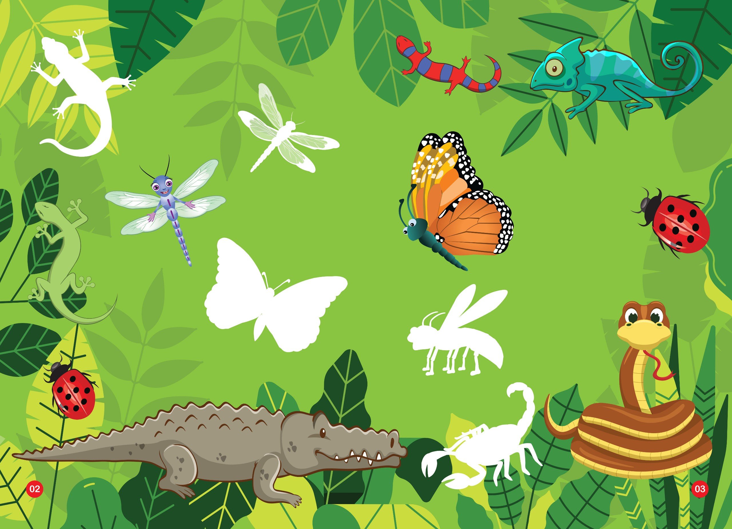 sticker dán hình thông minh - thế giới động vật - côn trùng, bò sát, lưỡng cư - Ảnh 3