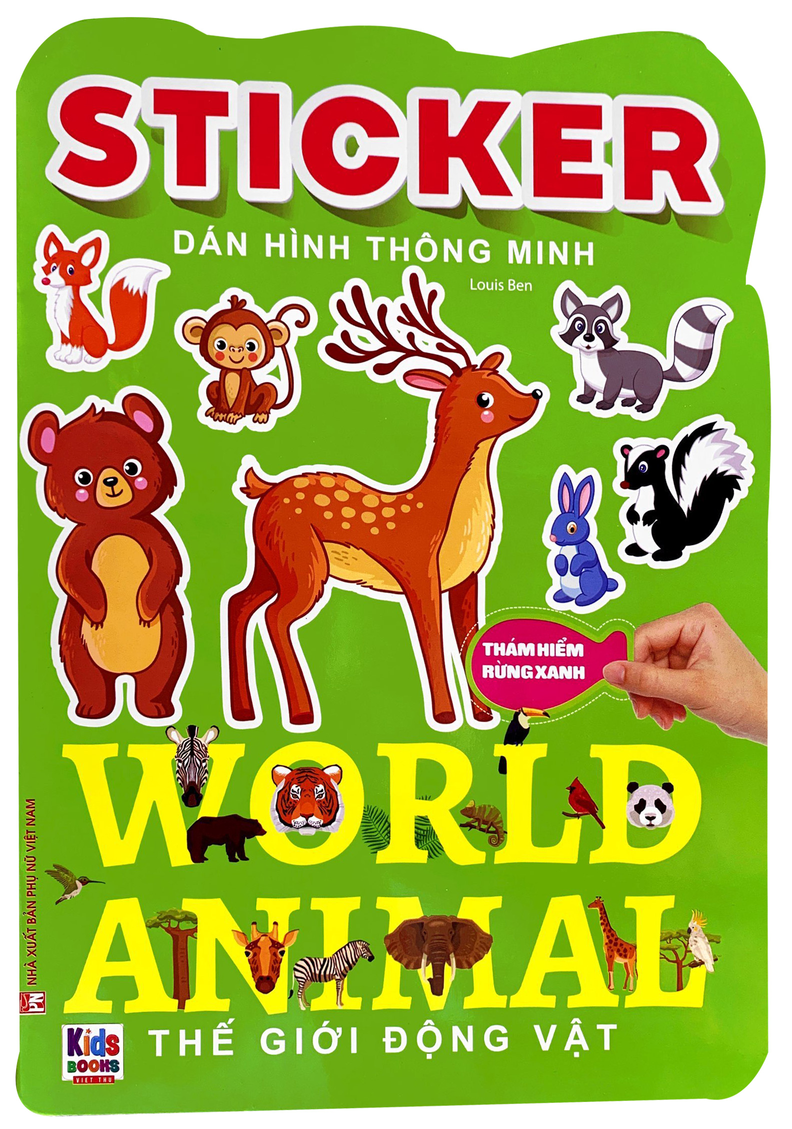 sticker dán hình thông minh - thế giới động vật - thám hiểm rừng xanh - Ảnh 2