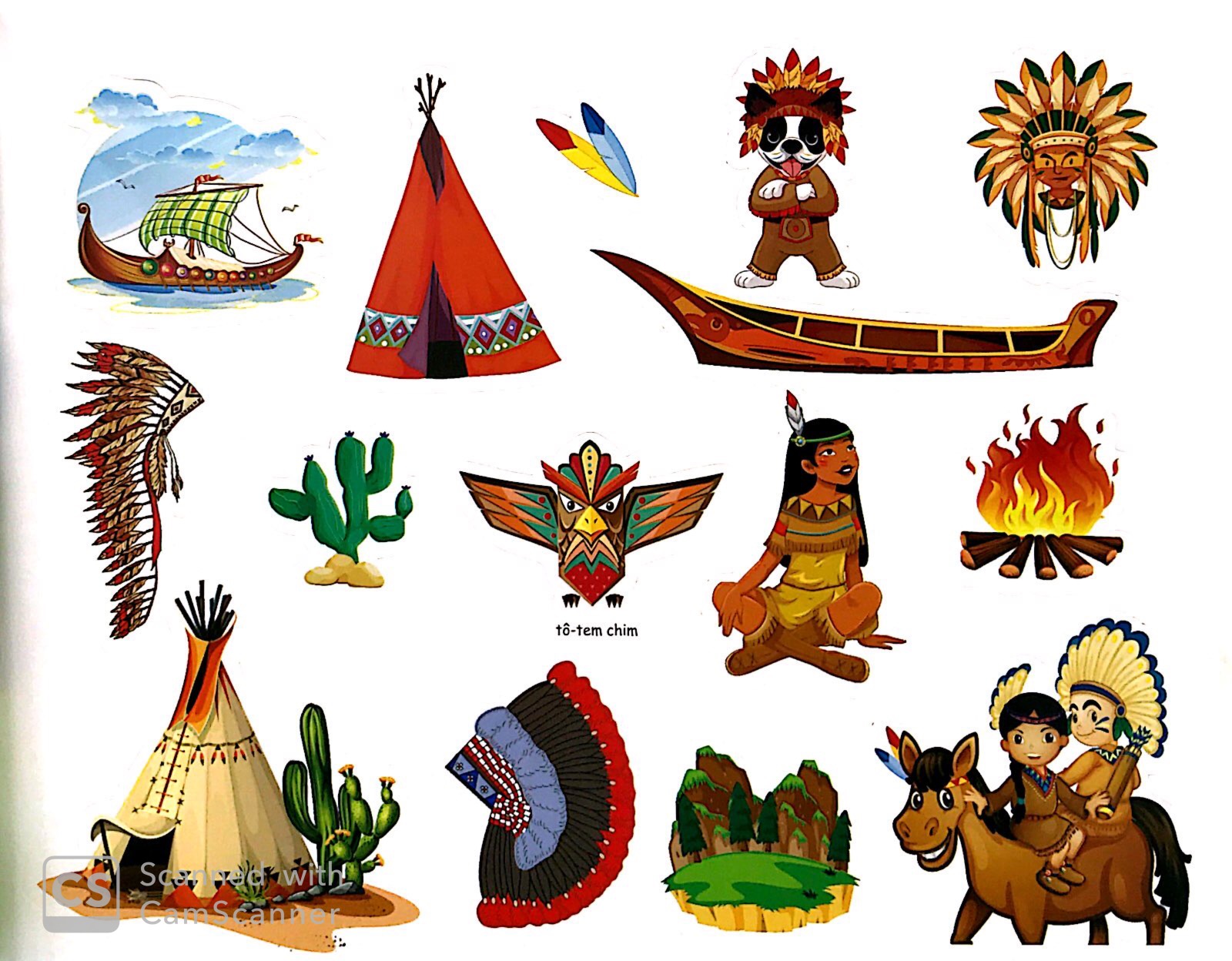 sticker khám phá thế giới - người mỹ bản địa ở hoa kỳ - native american indians - Ảnh 6