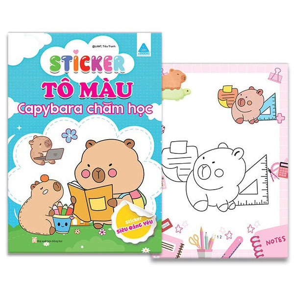 Sticker Tô Màu - Capybara Chăm Học