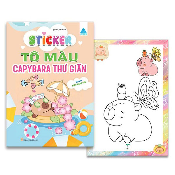 Sticker Tô Màu - Capybara Thư Giãn