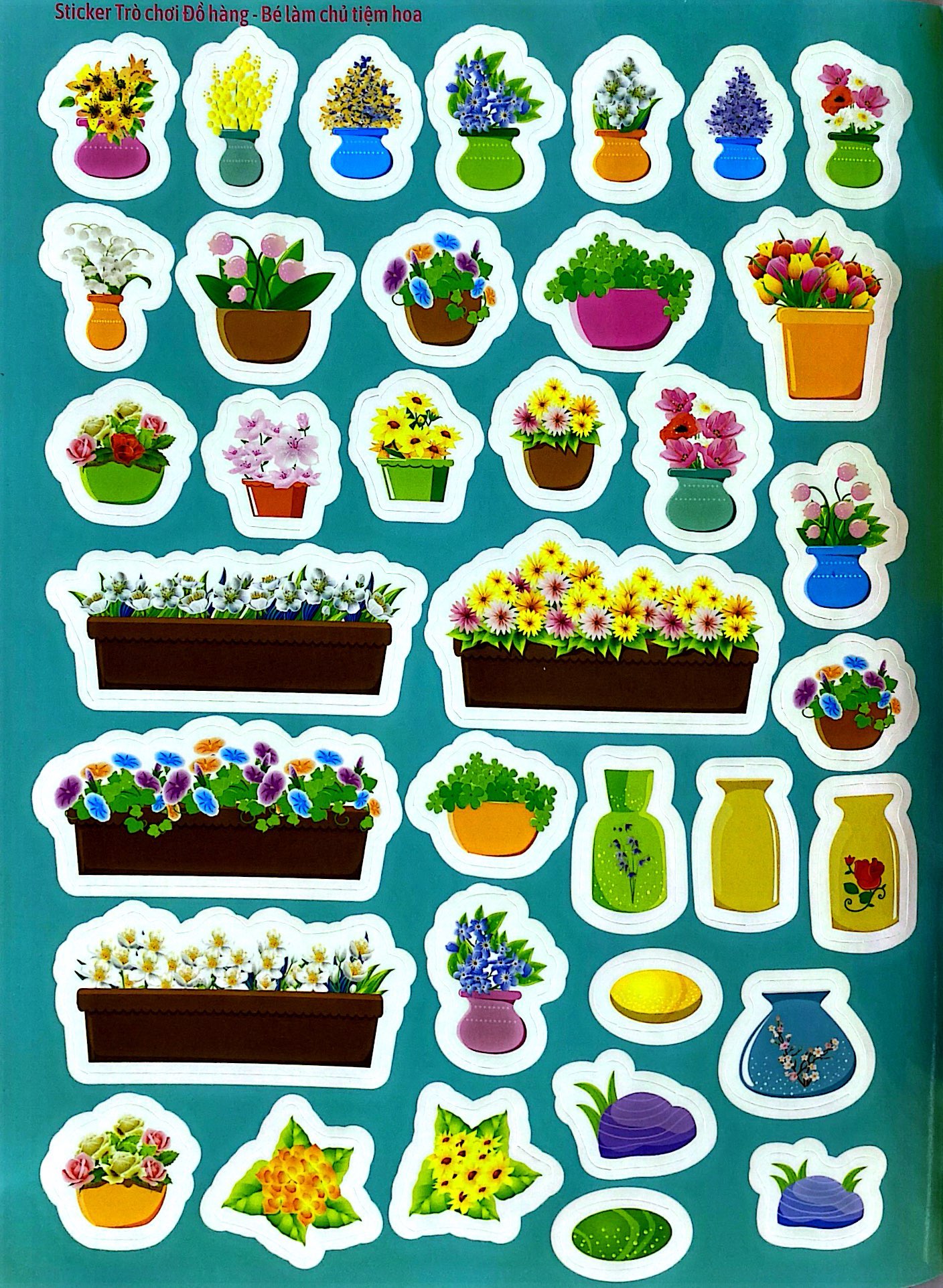 sticker trò chơi đồ hàng - bé làm chủ tiệm hoa (sách dán hình siêu vui nhộn) - Ảnh 4