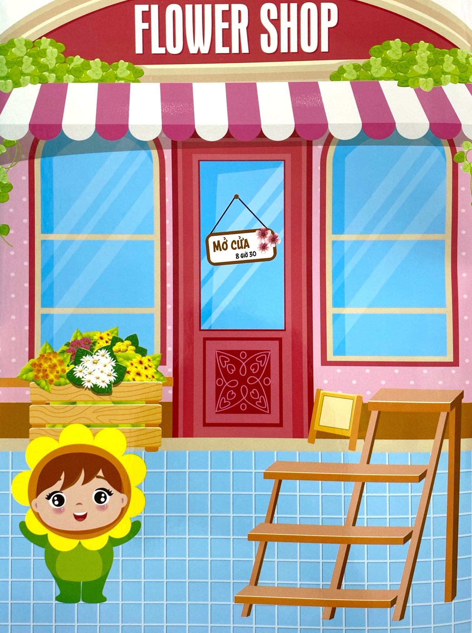 sticker trò chơi đồ hàng - bé làm chủ tiệm hoa (sách dán hình siêu vui nhộn) - Ảnh 6