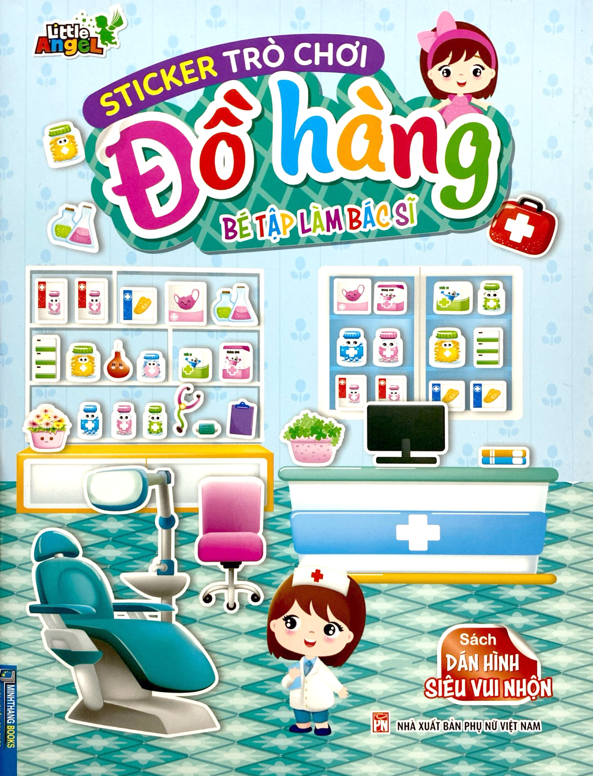 sticker trò chơi đồ hàng - bé tập làm bác sĩ (sách dán hình siêu vui nhộn) - Ảnh 2