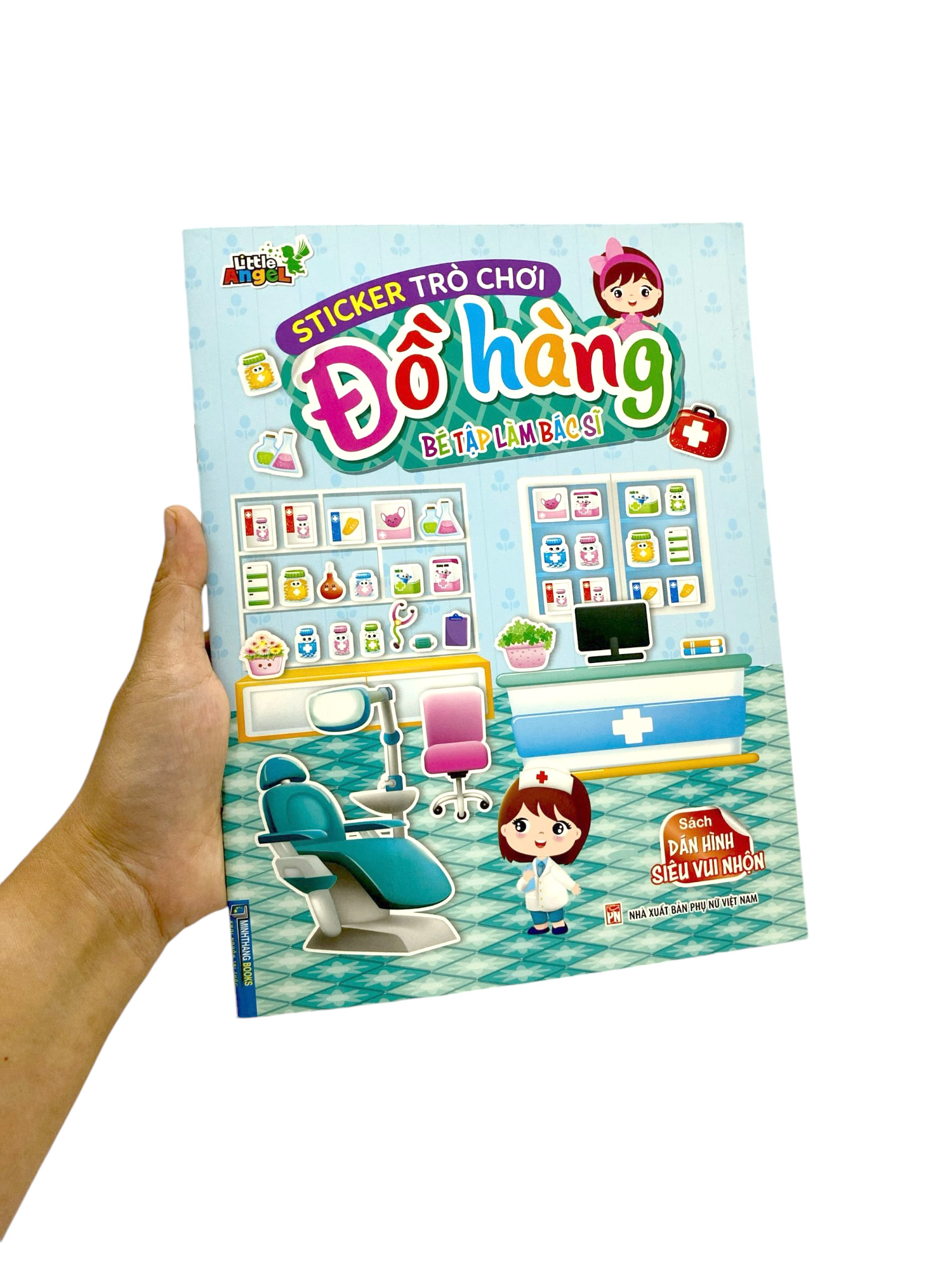 sticker trò chơi đồ hàng - bé tập làm bác sĩ (sách dán hình siêu vui nhộn) - Ảnh 7