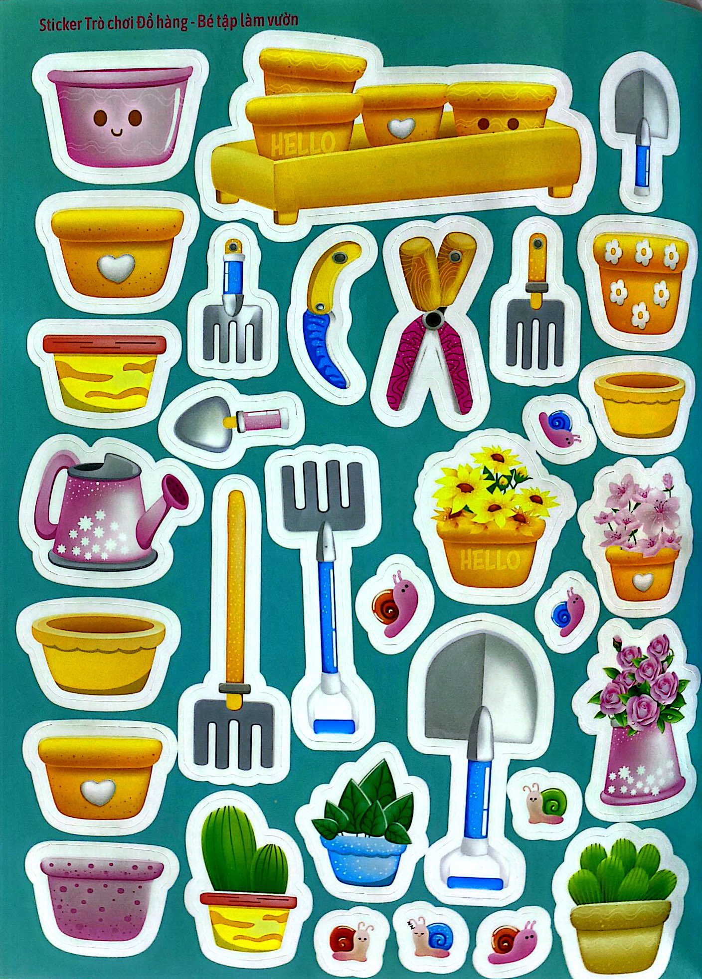sticker trò chơi đồ hàng - bé tập làm vườn (sách dán hình siêu vui nhộn) - Ảnh 3