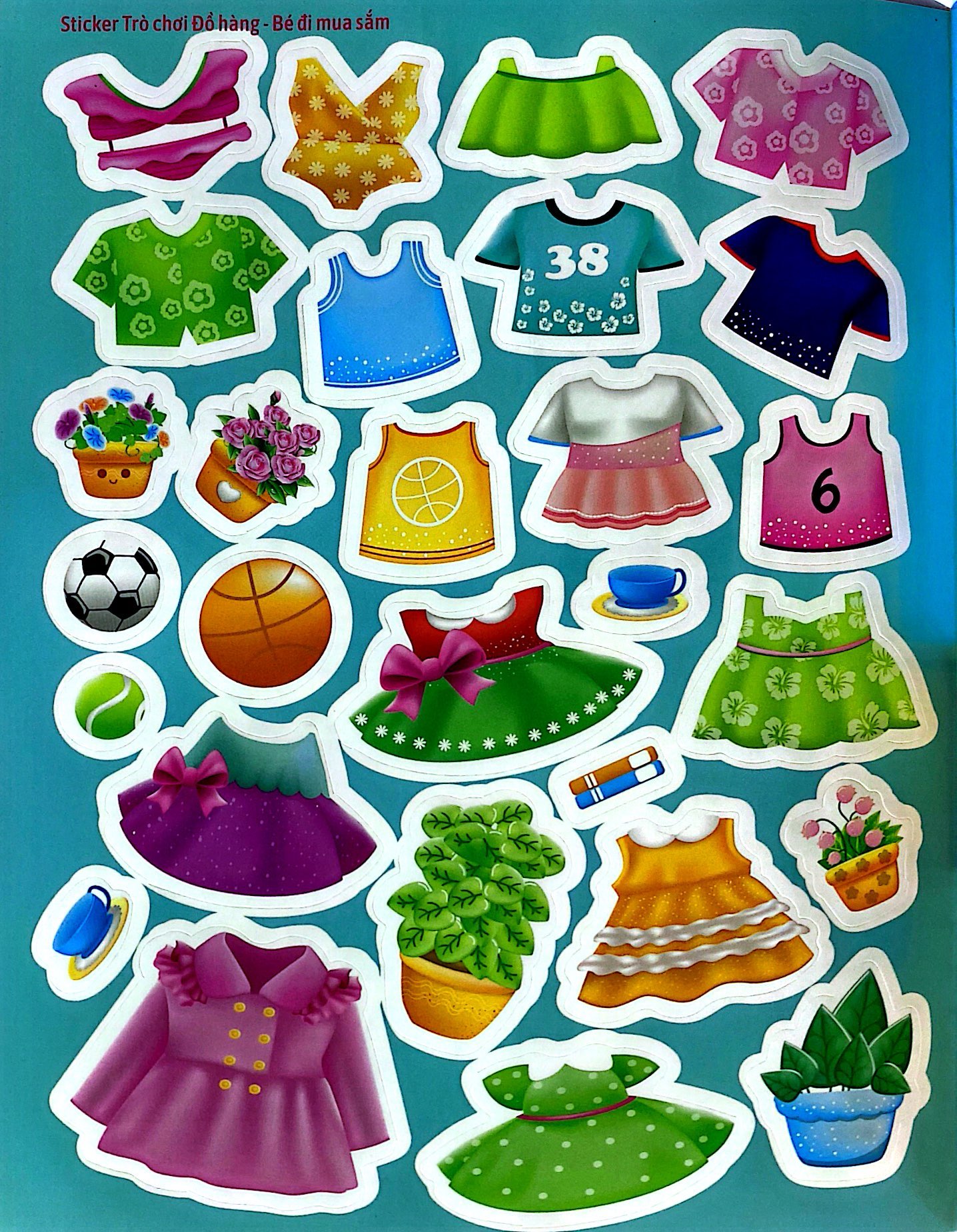 sticker trò chơi đồ hàng - dán hình siêu vui nhộn - bé đi mua sắm - Ảnh 4