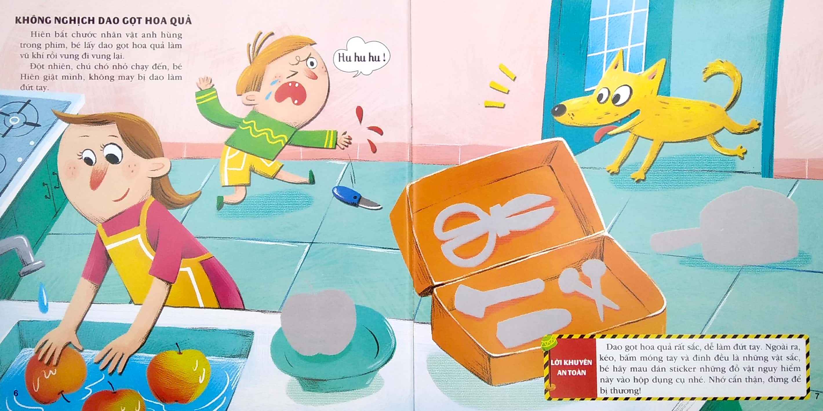 stickers kỹ năng an toàn cho bé - ở nhà an toàn - Ảnh 5