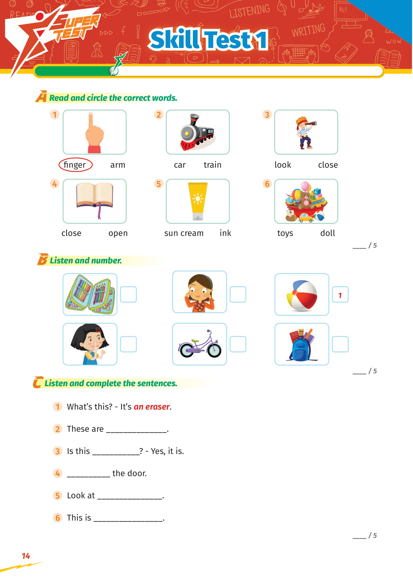 super test - đề kiểm tra nhanh tiếng anh cho học sinh lớp 2 - Ảnh 11