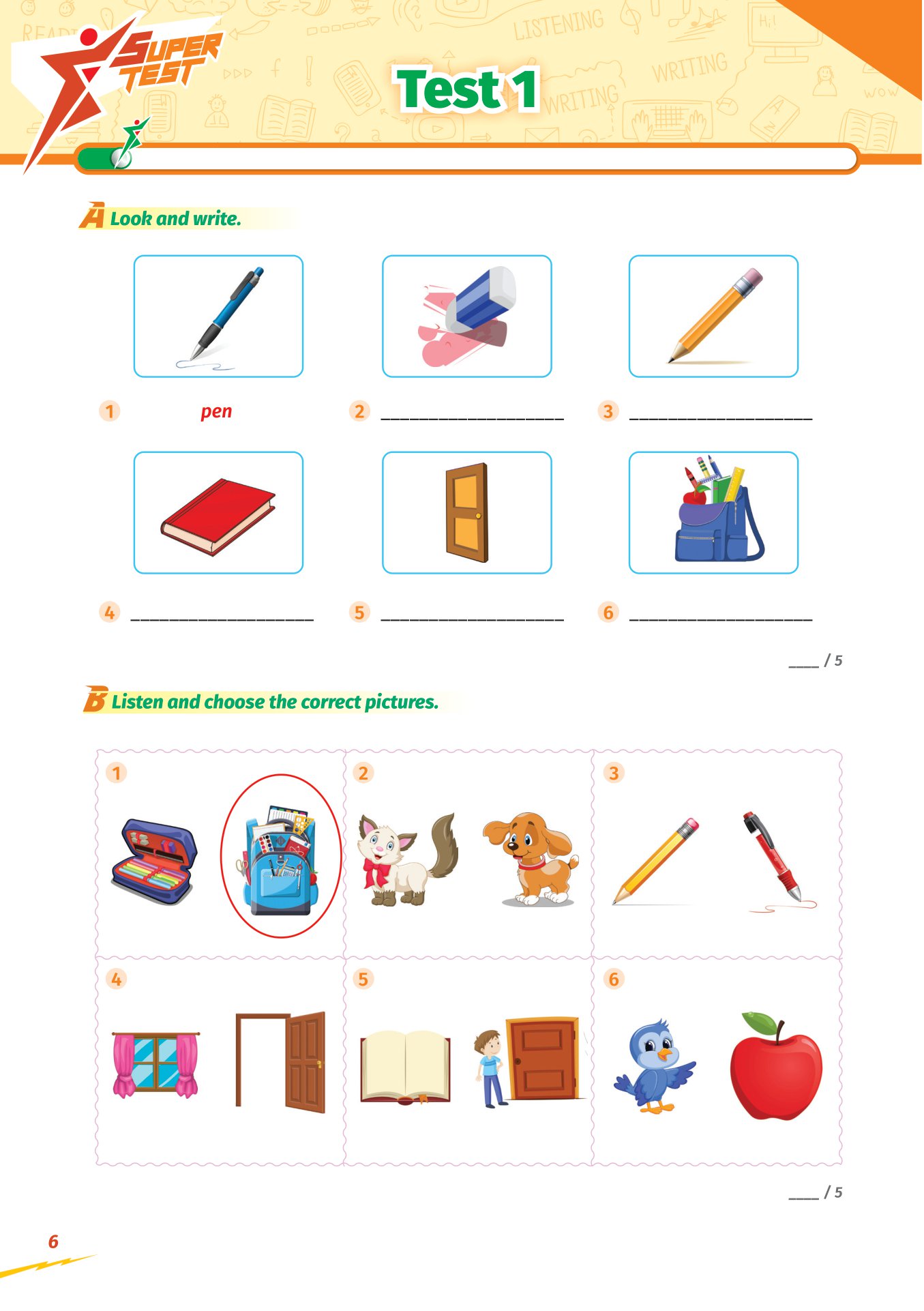 super test - đề kiểm tra nhanh tiếng anh cho học sinh lớp 2 - Ảnh 7